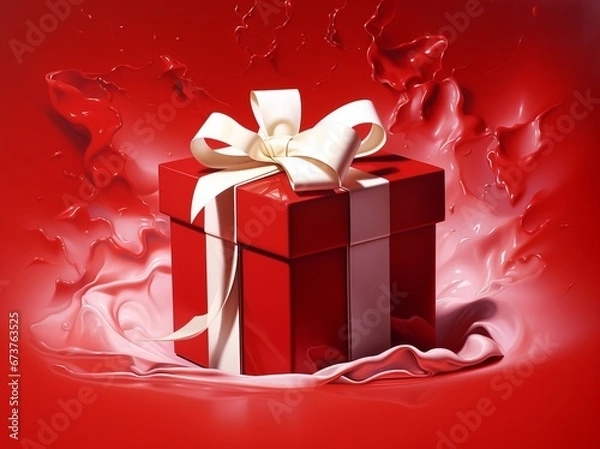 Obraz Red Gift Box with Bow