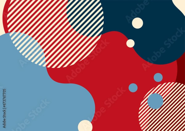 Obraz Creative abstract bright background. Smooth liquid, stripes and dots on a white background. Template for prints, posters, flyers. Vector illustration.
