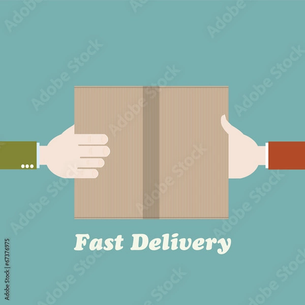 Obraz Courier fast delivery concept