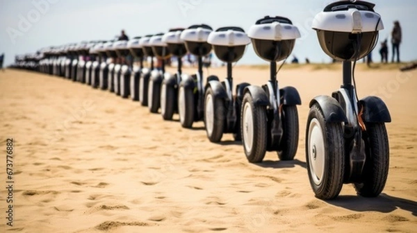 Fototapeta Segway Adventure: Sandy Start Line and Obstacle Challenges
