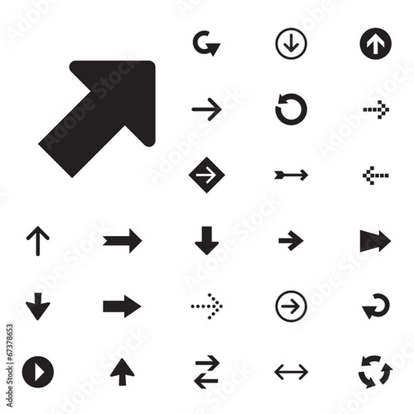 Fototapeta Arrow sign vector icon set