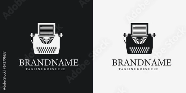 Fototapeta Logo old typewriter, classic, typing, folder, bookkeeping