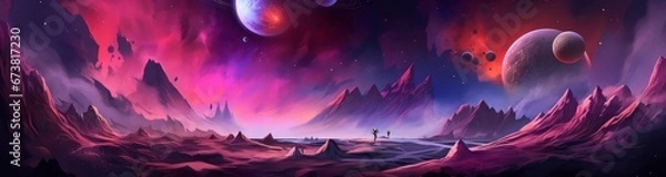 Fototapeta Celestial Cosmos: Colorful Turbulence in a Space Gemstone Scene