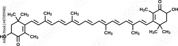 Fototapeta Astaxanthin structural formula, vector illustration