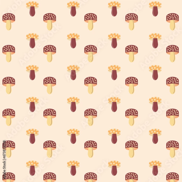Obraz Seamless pattern texture with mushroom