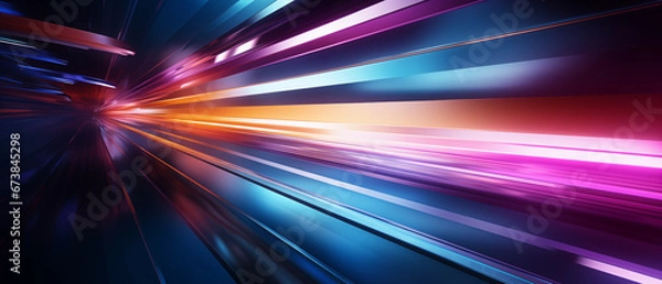 Obraz Abstract background with colorful wave and light lines - speed and technology theme