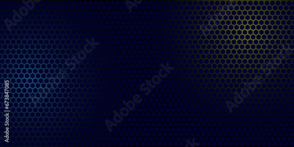 Fototapeta Abstract blue and yellow technology hexagonal background