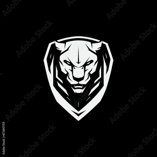 Fototapeta Puma tiger mascot flat vector design