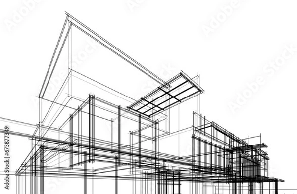 Obraz house 3d sketch