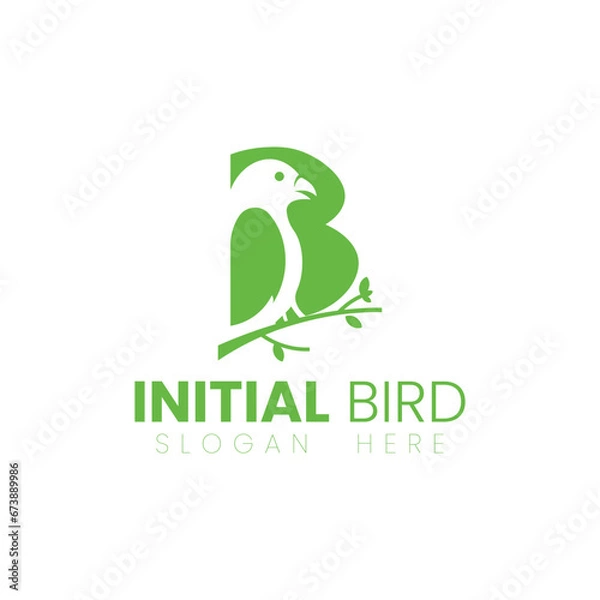 Obraz Creative Bird logo with letter B concept
