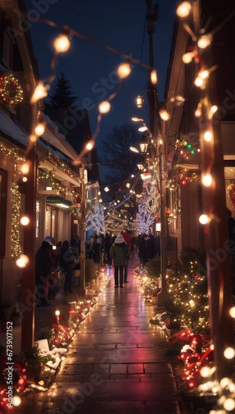 Obraz night city street