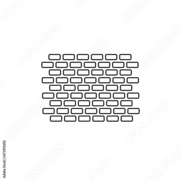 Obraz Brick icon flat style vector illustration