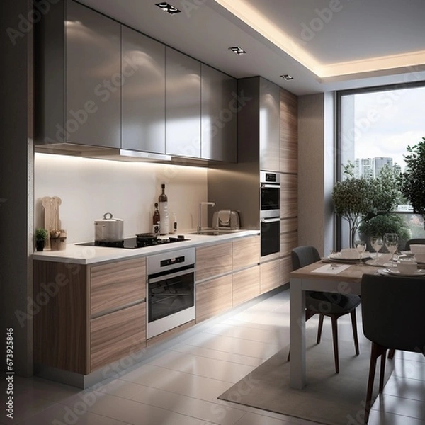 Obraz luxury designed kitchen in a small apartment