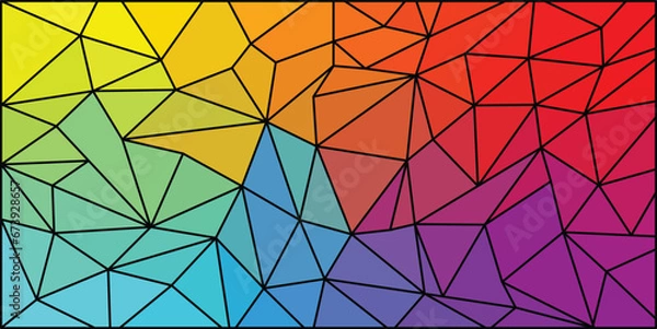 Fototapeta Abstract stained glass background , the colored elements arranged in rainbow spectrum,rectangular image