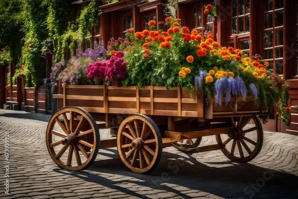 Obraz cart with flowers