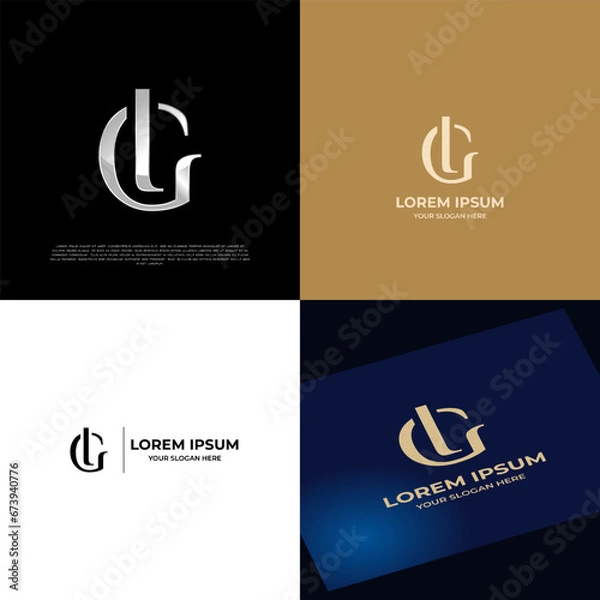 Obraz Logo Initial LG Lettering Typography Modern