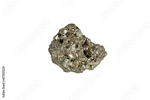 Fototapeta pyrite garnet mineral stone macro on white background