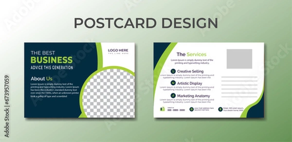 Fototapeta Corporate and Digital Business Marketing Promotion Horizontal postcard card Design Corporate Identity Template.