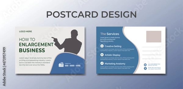 Obraz Corporate and Digital Business Marketing Promotion Horizontal postcard card Design Corporate Identity Template.