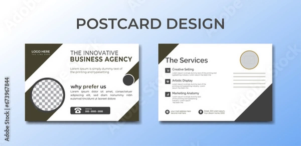Obraz Corporate and Digital Business Marketing Promotion Horizontal postcard card Design Corporate Identity Template.