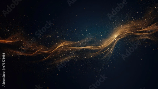 Obraz Luxurious golden dust waves with glittering particles