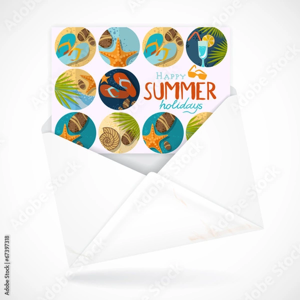 Obraz Postal Envelopes With Greeting Card
