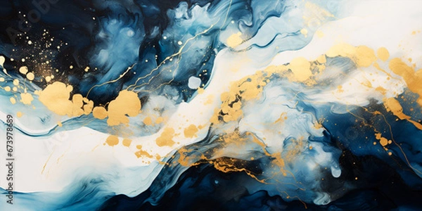 Fototapeta Beautiful abstract background. Сolor mixed acrylic paints. Abstract ocean- ART. Natural Luxury. Stones like marble contain .Fluid art. Generative AI.