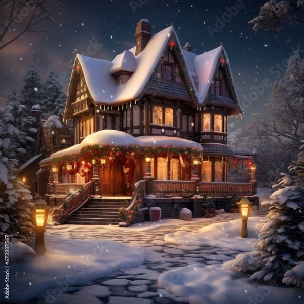 Obraz Christmas house