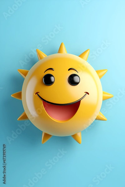 Obraz Cartoon Character 3d Sun generated AI