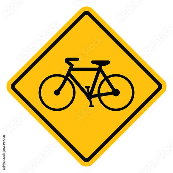 Obraz Warning traffic sign bicycle
