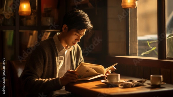 Obraz 本を読む男性