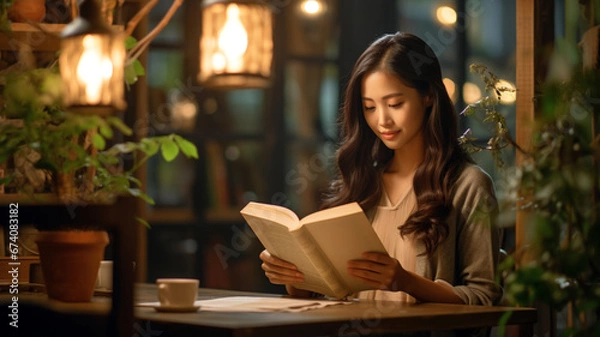 Obraz 本を読む女性