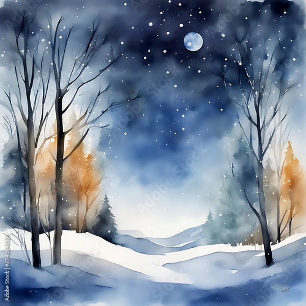 Fototapeta Generative AI abstract render of a fantasy landscape in the winter