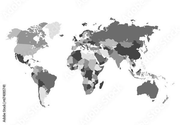 Fototapeta Wektorowa ilustracja mapy świata izolowana na białym tle