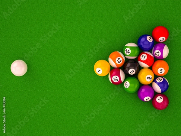 Obraz billiard  balls with numbers