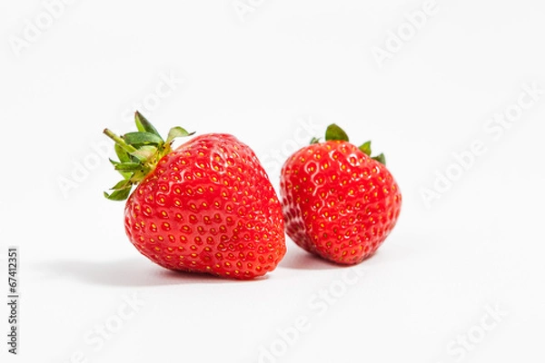 Fototapeta Beautiful strawberries isolated on white 