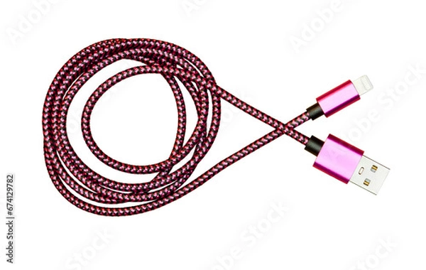 Fototapeta usb cable. Transparent Background.
