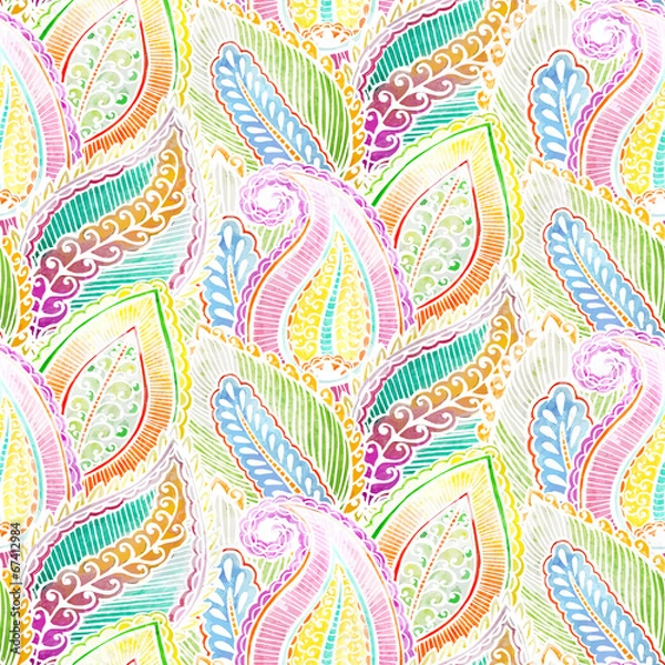 Fototapeta Seamless ethnic pattern white