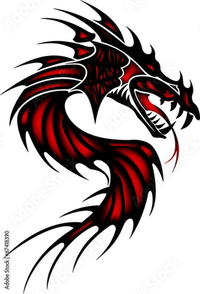 Obraz Tattoo red dragon