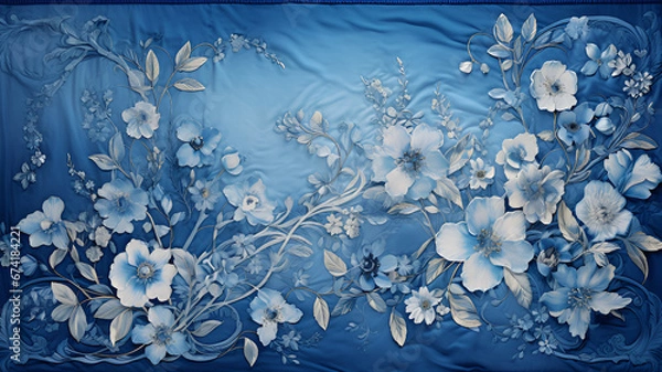 Obraz blue floral background | generative AI
