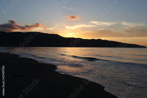 Obraz 夕暮れの海岸