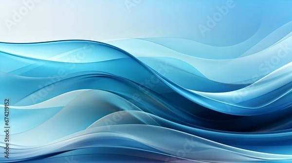 Obraz 幾何学模様の青い曲線の世界