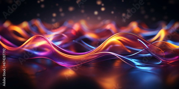 Fototapeta Vibrant color and particle-infused wallpaper, perfect for captivating visual storytelling on Adobe Stock Image. This dynamic wallpaper combines vivid hues with mesmerizing particles, offering versatil
