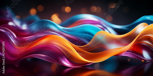 Fototapeta Vibrant color and particle-infused wallpaper, perfect for captivating visual storytelling on Adobe Stock Image. This dynamic wallpaper combines vivid hues with mesmerizing particles, offering versatil