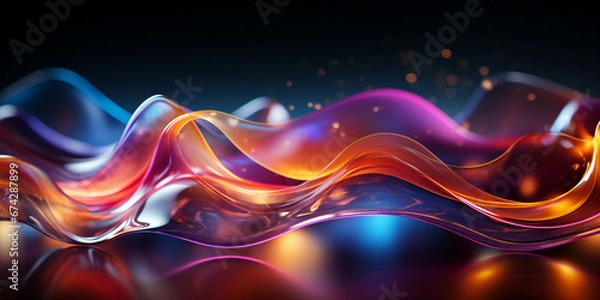 Fototapeta Vibrant color and particle-infused wallpaper, perfect for captivating visual storytelling on Adobe Stock Image. This dynamic wallpaper combines vivid hues with mesmerizing particles, offering versatil