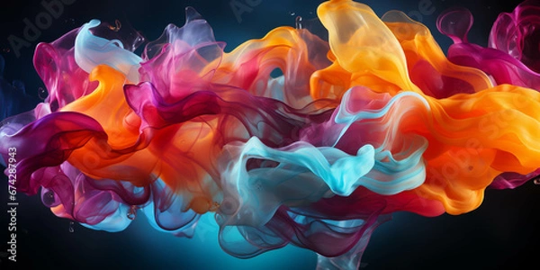 Fototapeta Vibrant color and particle-infused wallpaper, perfect for captivating visual storytelling on Adobe Stock Image. This dynamic wallpaper combines vivid hues with mesmerizing particles, offering versatil