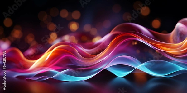 Fototapeta Vibrant color and particle-infused wallpaper, perfect for captivating visual storytelling on Adobe Stock Image. This dynamic wallpaper combines vivid hues with mesmerizing particles, offering versatil