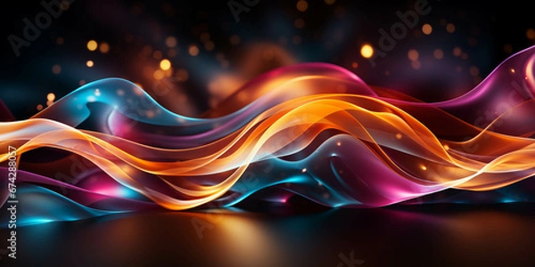 Fototapeta Vibrant color and particle-infused wallpaper, perfect for captivating visual storytelling on Adobe Stock Image. This dynamic wallpaper combines vivid hues with mesmerizing particles, offering versatil