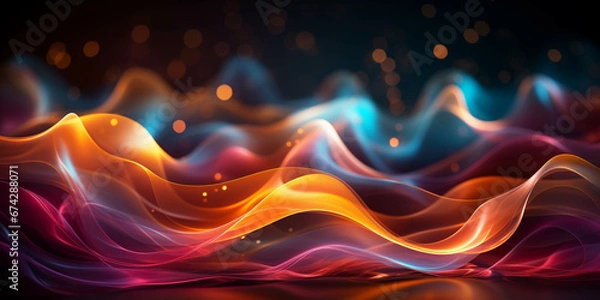 Fototapeta Vibrant color and particle-infused wallpaper, perfect for captivating visual storytelling on Adobe Stock Image. This dynamic wallpaper combines vivid hues with mesmerizing particles, offering versatil