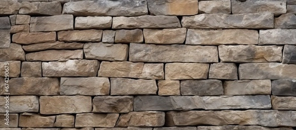 Fototapeta A stone covering adorns the outer boundary wall